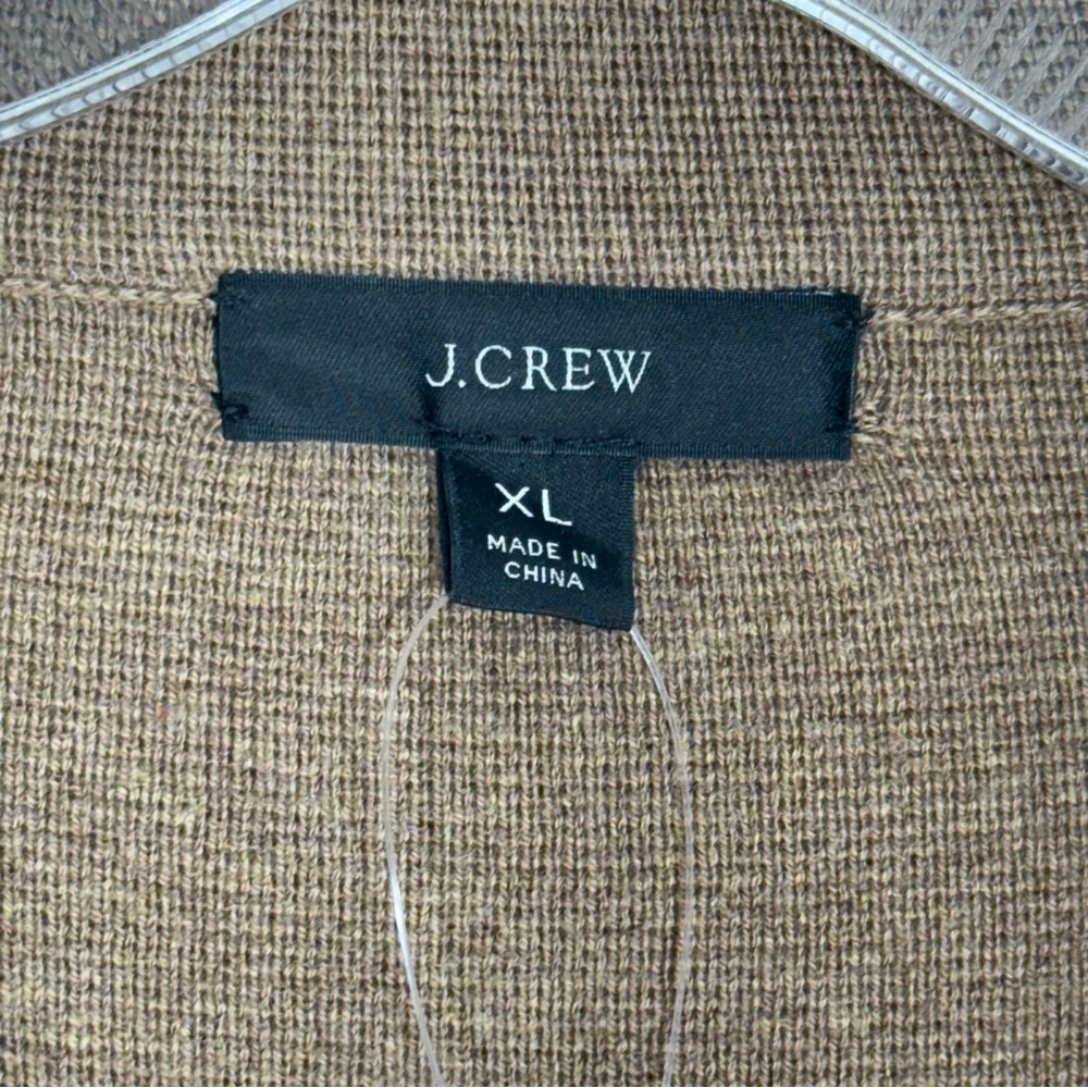 NWT J Crew Ella Open Front Long Sweater Blazer Coat XL in Dark Camel Tan AD753 - Picture 8 of 15